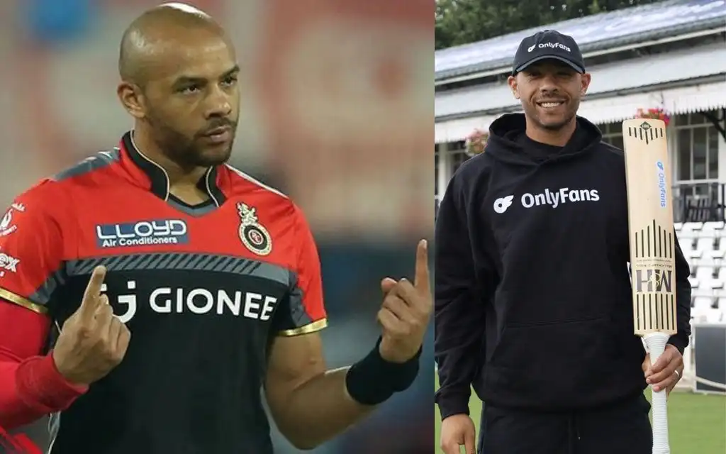 Tymal Mills for RCB and OnlyFans kit (Source:@RCBTweets and @the_loungeclub/X.com)