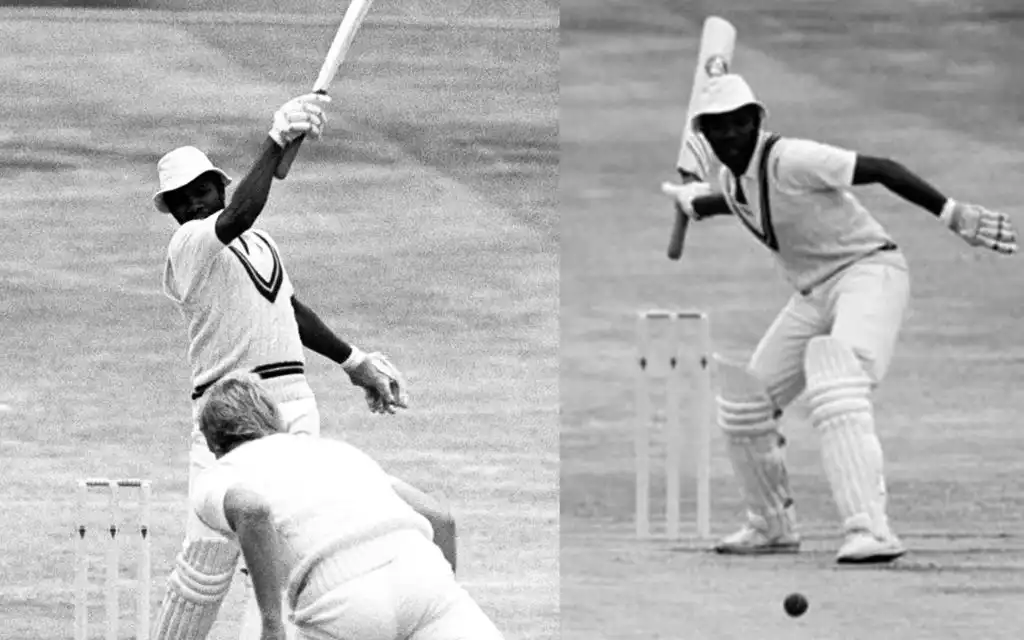 Malcolm Marshall  batting with one hand [Source: @amitpadda/X.com]
