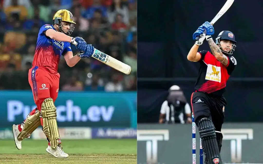 Anuj Rawat in RCB and DPL 2025 (Source:AFP and@DelhiPLT20/X.com)