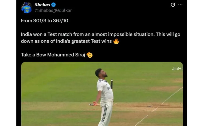 Screenshot from @Shebas_10dulkar