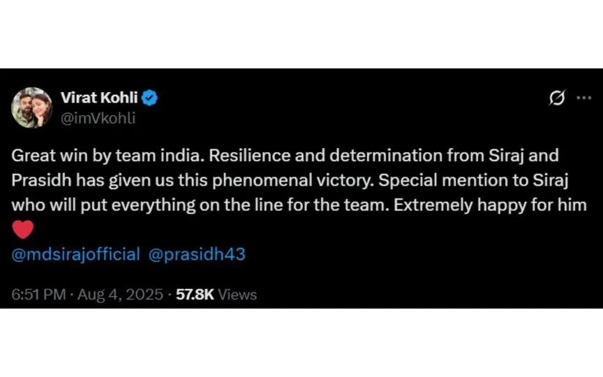 Screenshot from @imVkohli