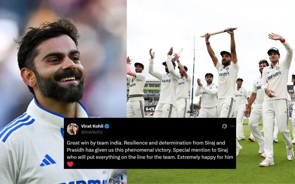 Virat Kohli congratulates Team India [Source: @AkashvaniAIR, @BCCI/x]