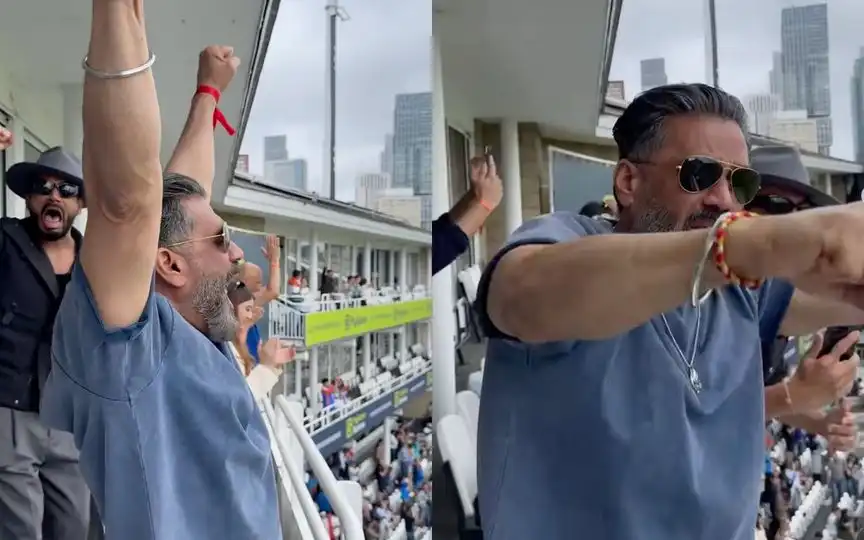 Suniel Shetty celerbates India's Test win at Oval [Source: @suniel.shetty/Instagram]
