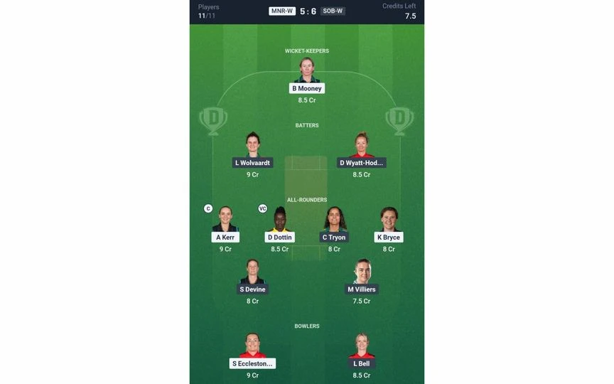 MNR-W vs SOB-W, The Hundred Women's 2025: Dream11 Team 1 [Source: @Dream11 App]