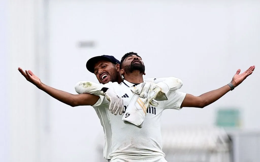 Mohammed Siraj and Dhruv Jurel in The Oval [Source: AFP Media]