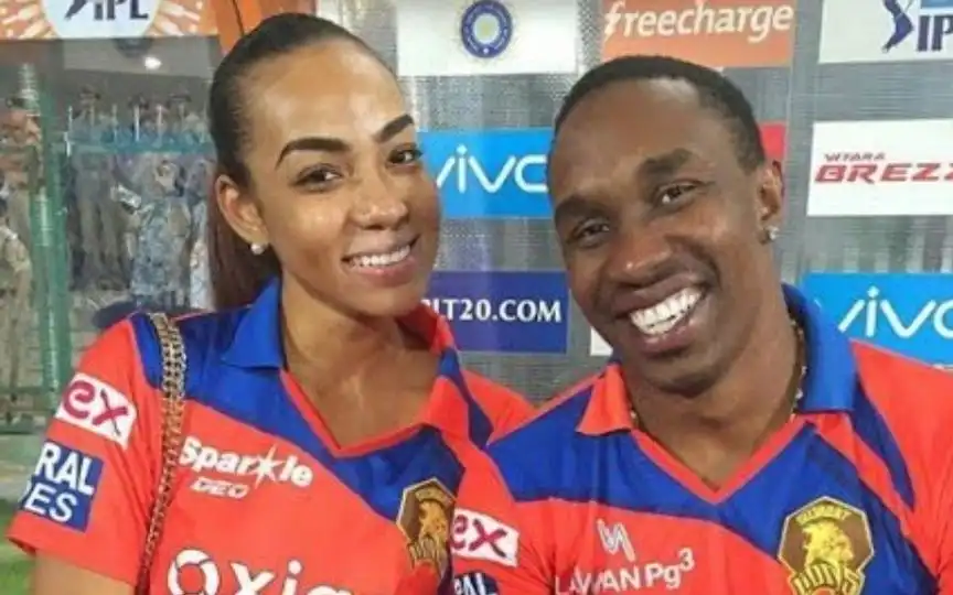 Regina Ramjit And Husband Dwayne Bravo (Source:@ImTanujSingh,x.com)