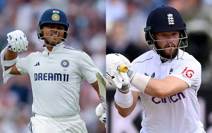 Yashasvi Jaiswal and Ben Duckett [Source: @aminyala/X.com]