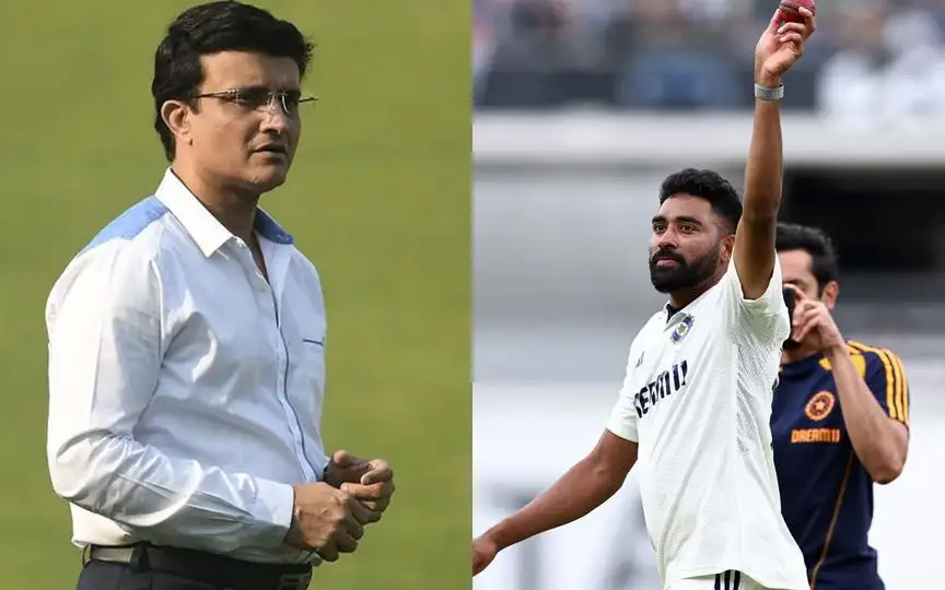 Sourav Ganguly and Mohammed Siraj [Source: @ParthSanghvi26/x, AFP]