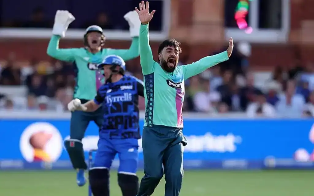 Rashid Khan scalps three wickets in The Hundred opener [Source: @sullysamman/X.com]