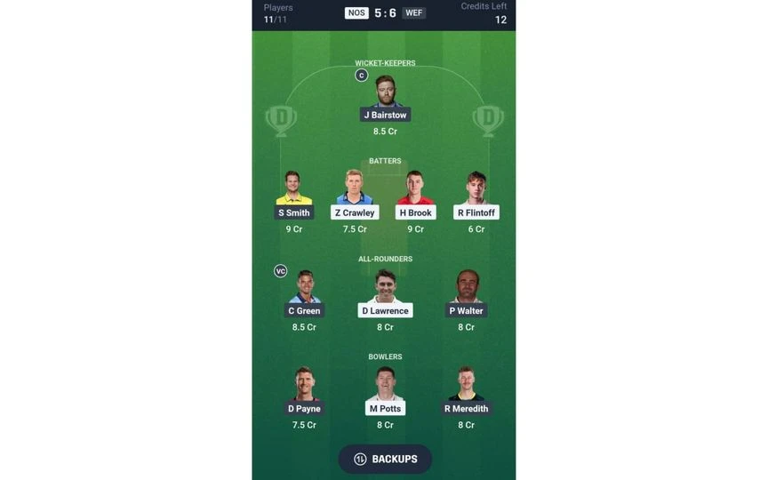 NOS vs WEF, The Hundred 2025: Dream11 Team 1 [Source: @Dream11 App]