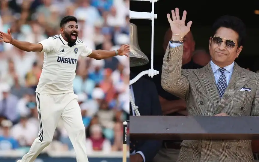 Mohammed Siraj and Sachin Tendulkar - (Source : @Johns/X.com)