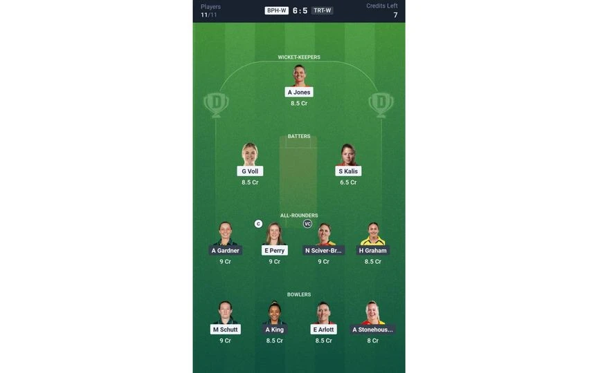 BPH-W vs TRT-W, The Hundred Women's 2025: Dream11 Team 1 [Source: @Dream11 App]