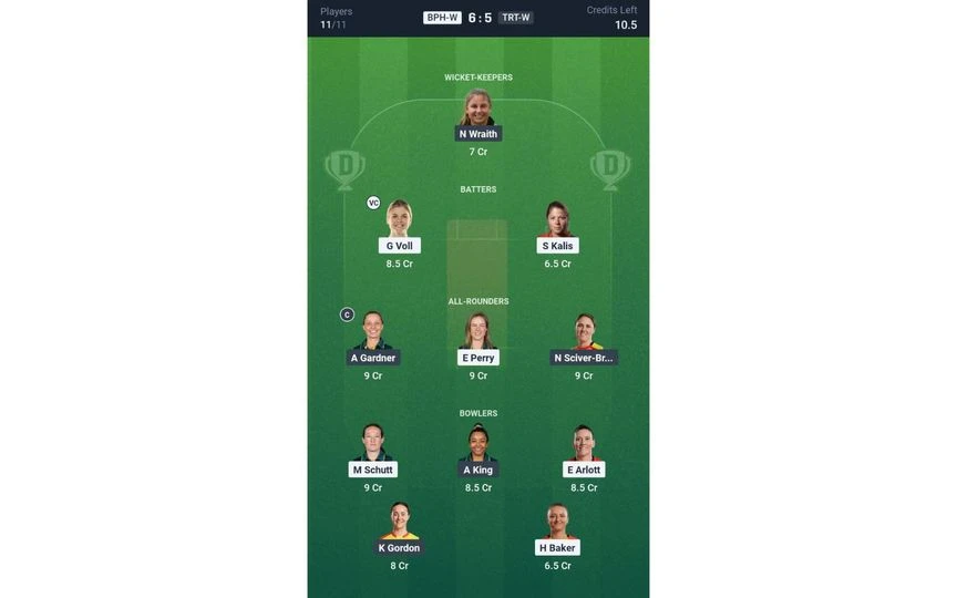 BPH-W vs TRT-W, The Hundred Women's 2025: Dream11 Team 2 [Source: @Dream11 App]