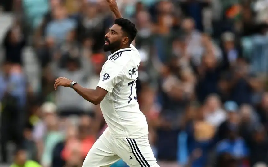 Mohammed Siraj in action during fifth Test between India, England [Source: @SriniMaama16/X.com]