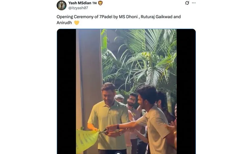 MS Dhoni opens padel field in Chennai [Source: @itzyash07/X.com]