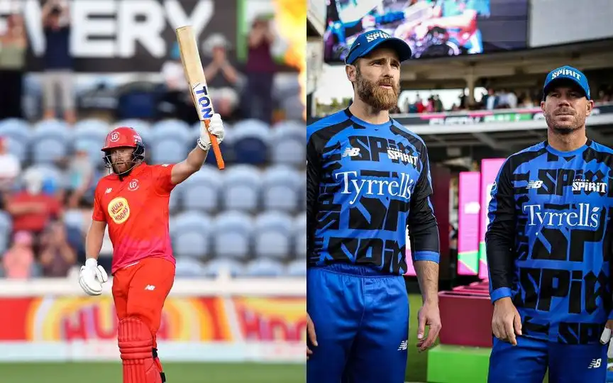 Jonny Bairstow and Kane Williamson alongside David Warner (Source: @SophiaGardens, @sport24cricket/X.com)