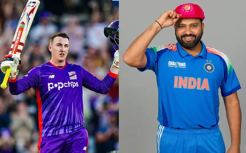 Brook In Action And Rohit With His ICC Cap - (Source : @Johns/X.com)