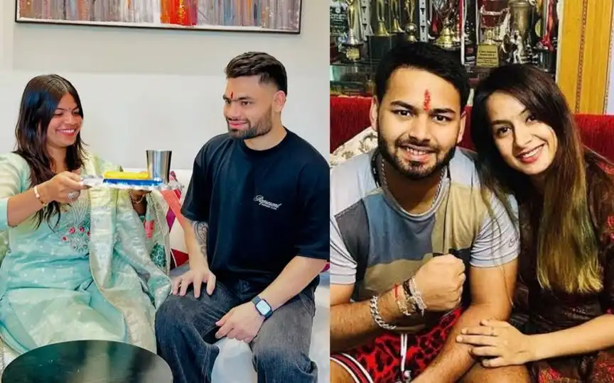 Rinku Singh and Rishabh Pant celebrating Raksha Bandhan [Source: Screengrabs]