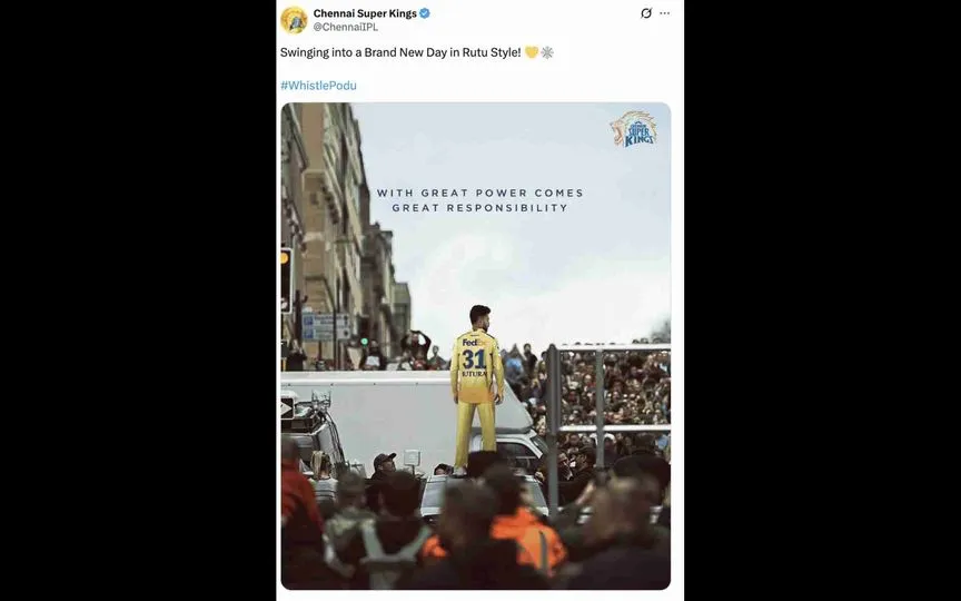 CSK's post for Ruturaj Gaikwad (Source:@ChennaiIPL/X.com)
