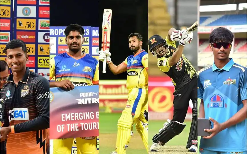 Shrijith, Karthik, Nair, Manohar and Chethan (Source: @maharaja_t20/X.com)