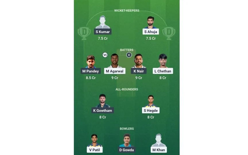 MW vs BB, Maharaja T20 Trophy 2025: Dream11 Team 2 (Source: @Dream11 App)