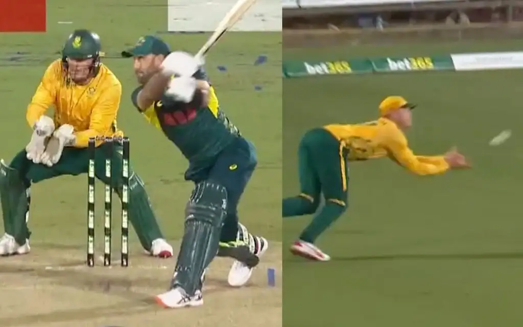 Glenn Maxwell's wicket against South Africa (Source:@Screengrab/Hotstar)
