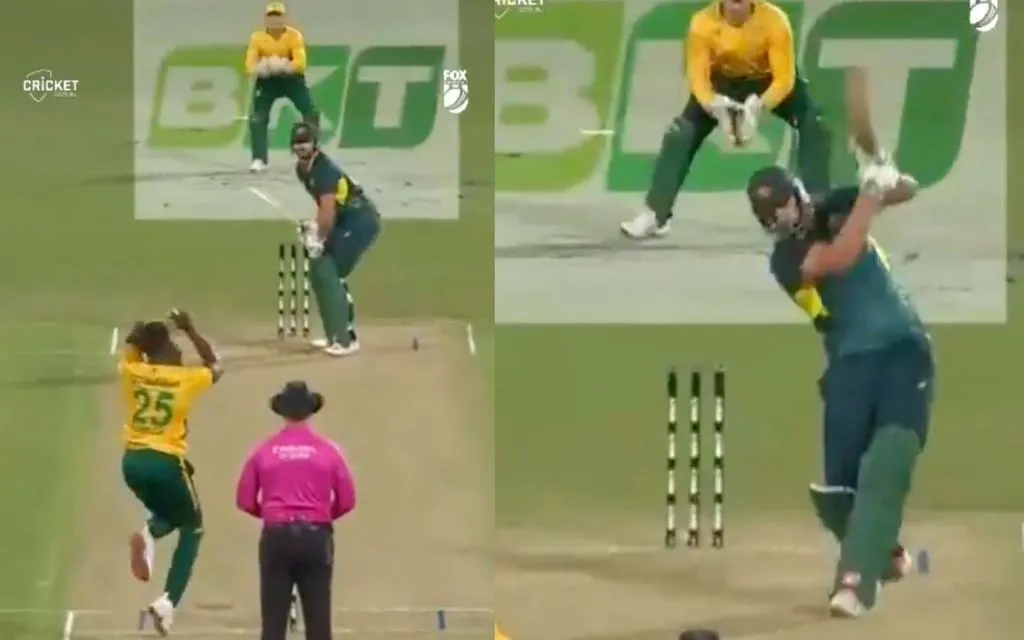 Tim David Belts Rabada For A Six - (Source : @ScreenGrab/CricketAu.com)