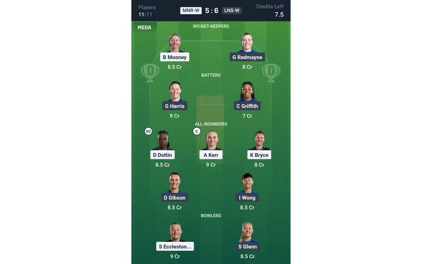 MNR-W vs LNS-W, The Hundred Women's 2025: Dream11 Team 2 [Source: @Dream11 App]