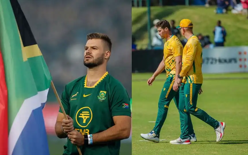 Markram and Nandre Burger for SA (Source:AFP and @ProteasMenCSA/X.com)
