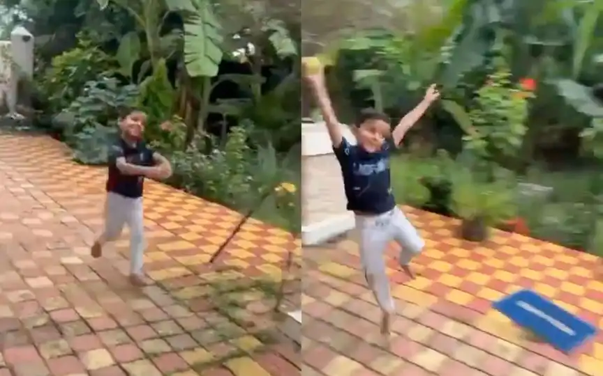 Kid imitates Jasprit Bumrah [Source: @CricCrazyJohns/X.com]