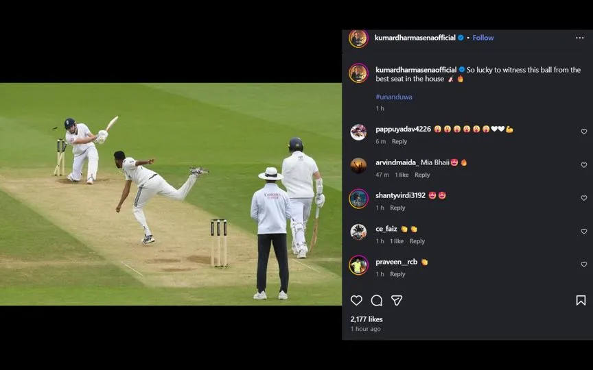 Kumar Dharmasena's post on Instagram [Source: @kumardharmasenaofficial/X.com]