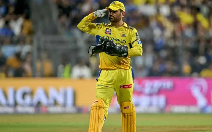  MS Dhoni In CSK Colours - (Source: AFP)