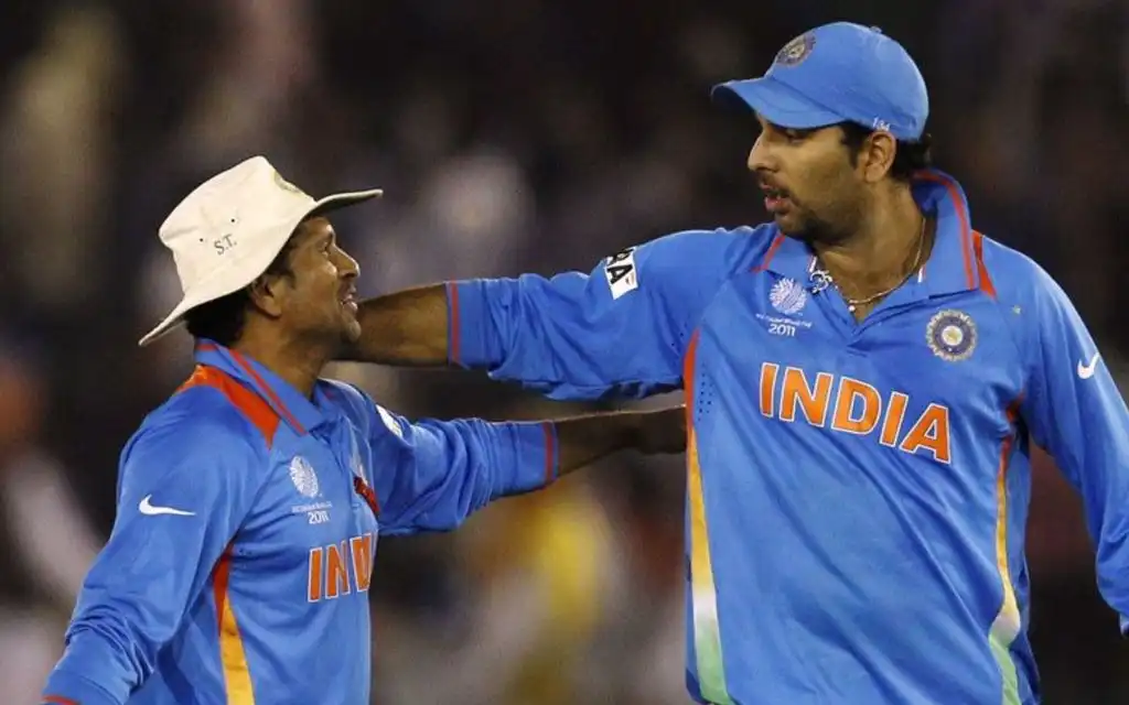 Sachin Tendulkar and Yuvraj Singh [Source: @mufaddal_vohra/X.com]