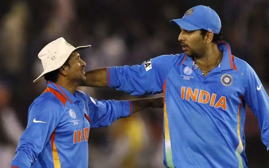 Sachin Tendulkar and Yuvraj Singh [Source: @mufaddal_vohra/X.com]