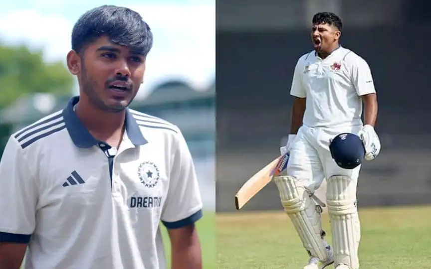 Ayush Mhatre and Sarfaraz Khan [Source: @BCCI, @shiv5550yad/x]
