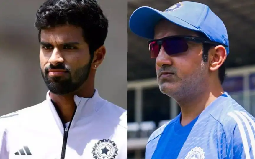 Washington Sundar and Gautam Gambhir [Source: @KKRWeRule, @KnightsVibe/X.com]
