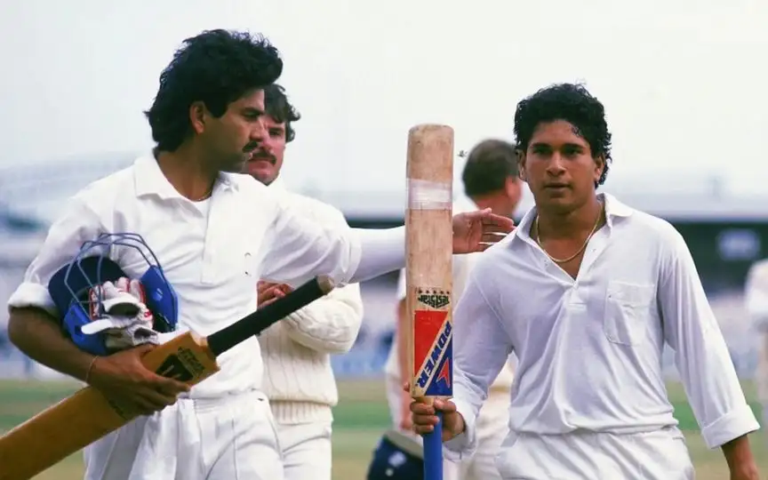 Tendulkar walks back after match saving knock [Source: @dynamo_881/X.com]
