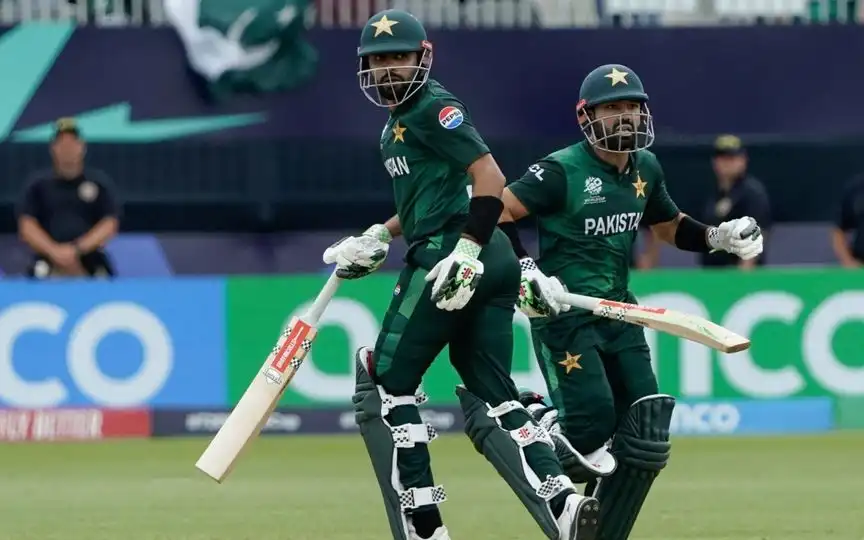 Babar Azam and Mohammad Rizwan Batting Together  - (Source : AFP)
