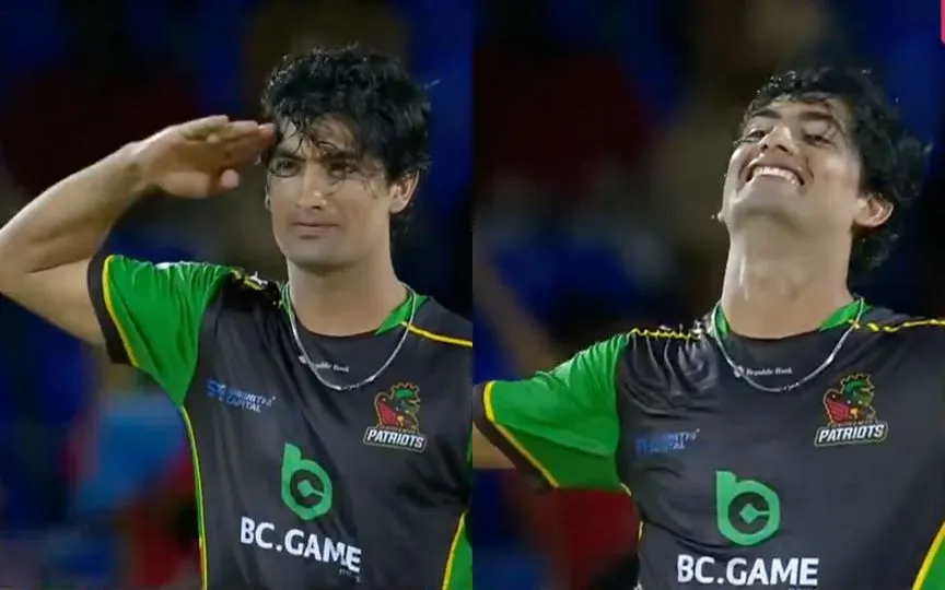 Naseem Shah grabs limelight with unique celebration in CPL [Source: @CPL/X.com]