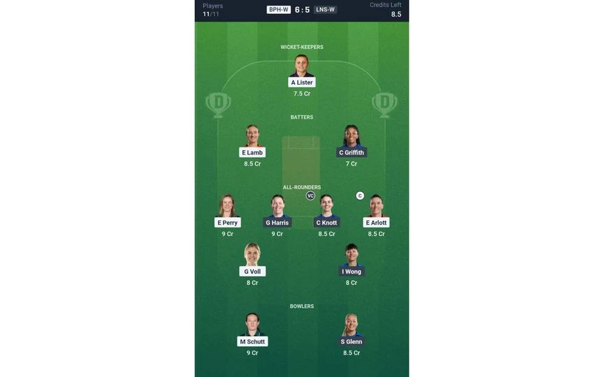 BPH-W vs LNS-W, The Hundred Women's 2025: Dream11 Team 2 [Source: @Dream11 App]