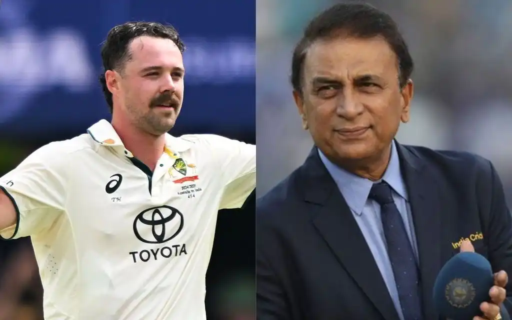 Travis Head and Sunil Gavaskar [Source: @mufaddal_vohra, @Pandeyshruti252/x]