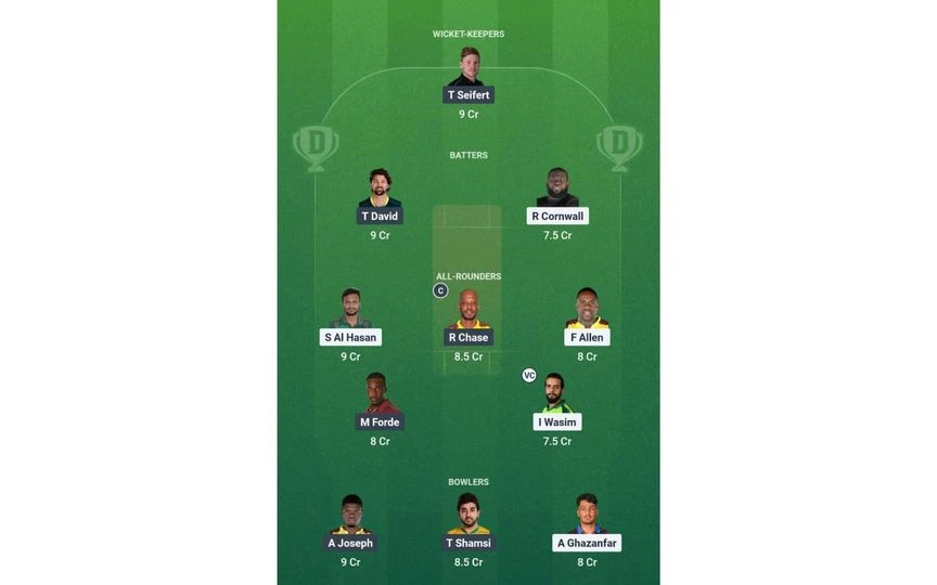 ABF vs SLK, CPL 2025: Dream11 Team 1 [Source: @Dream11 App]