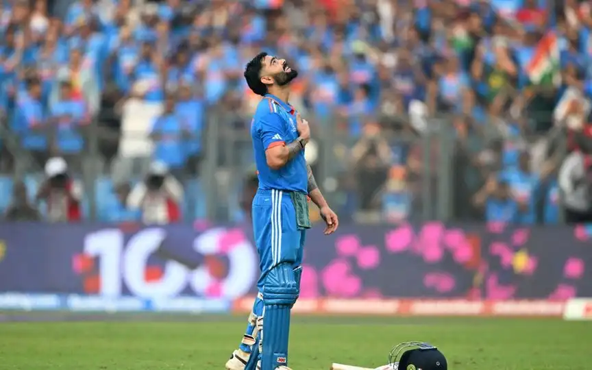 Virat Kohli after his 50th ODI Century [Source: AFP Media]