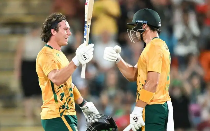 Dewald Brevis and Tristan Stubbs Batting Together - (Source: AFP)