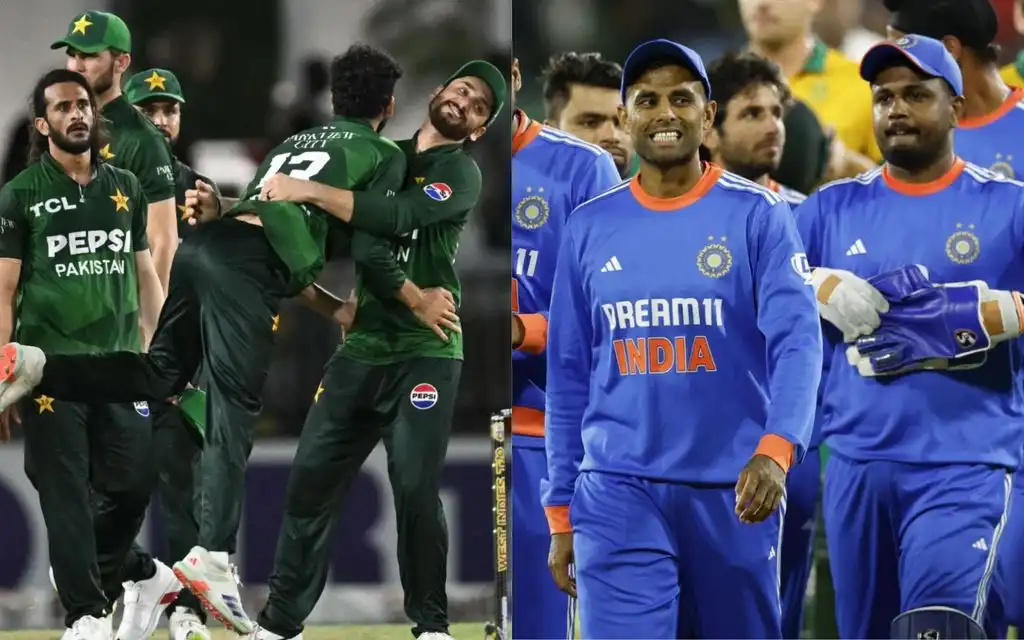 IND vs PAK Players In Action - (Source: AFP)