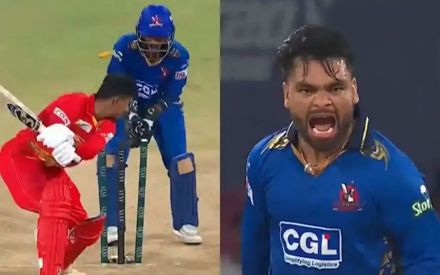 Rinku Singh roars to celebrate wicket [Source: @t20uttarpradesh/X.com]
