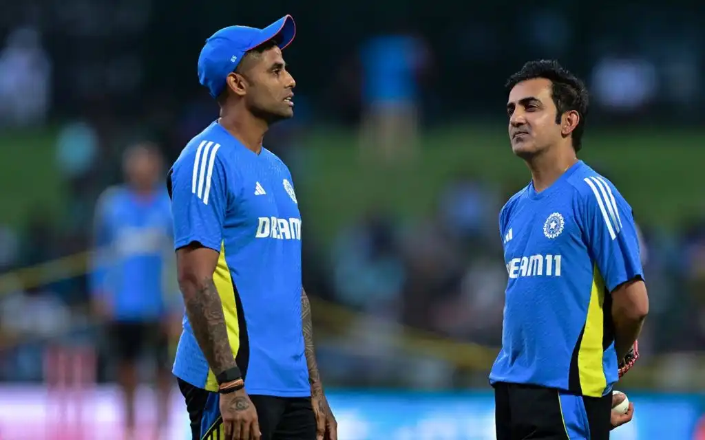 Indian captain Suryakumar Yadav with Gautam Gambhir [Source: AFP]