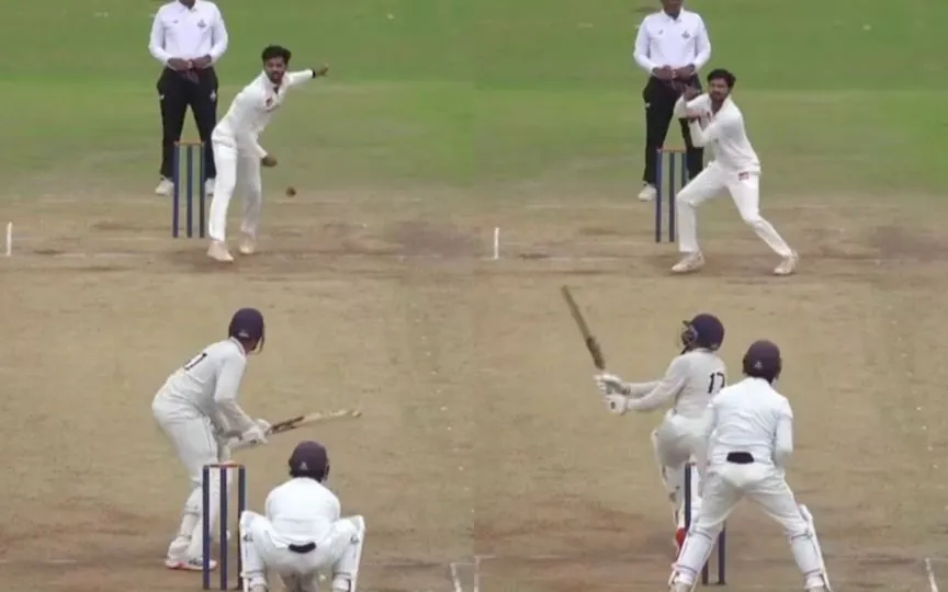 Ruturaj Gaikwad shows off his bowling skills for Maharashtra [Source: @MahaCricket/X.com]