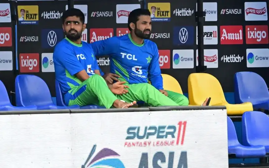 Babar Azam and Mohammad Rizwan In Dugout - (Source: AFP)