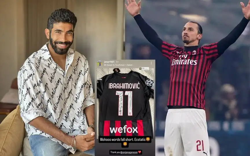 Jasprit Bumrah gets priceless gift from Zlatan Ibrahimović [Source: @Jaspritbumrah93, @Ibra_official/X.com]